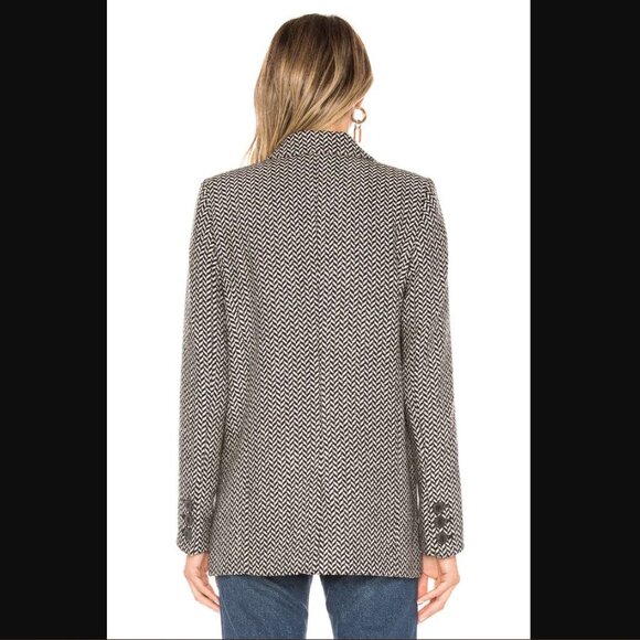 ANINE BING Fishbone Blazer Black & Off White - Picture 7 of 10